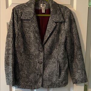 Chico's size 2 silver embellished Blazer jacket